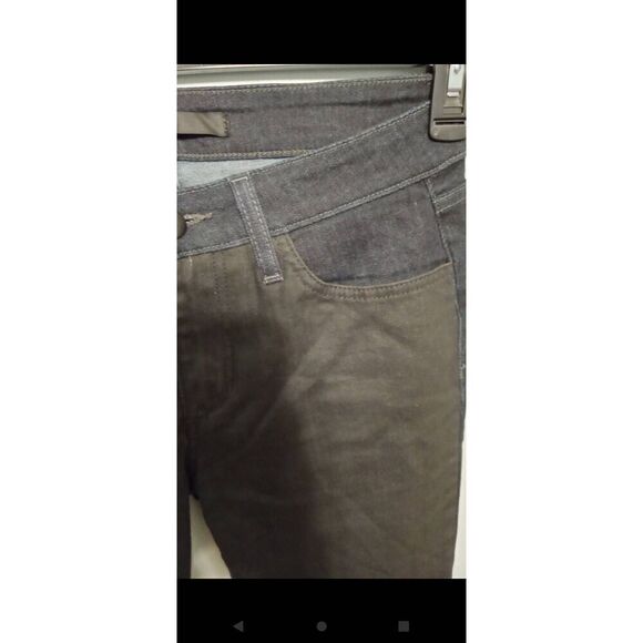 Joe's Jeans Sandra Black Navy Blue Wax Coated Color Block Skinny size 27 - Picture 3 of 6